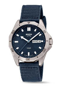 Boccia - Pure Titanium, Navy Blue Nylon Strap