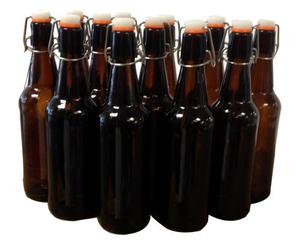 12 x 500ml Flip Top Beer Bottles Amber