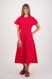 Saunders Red Cotton Poplin Dress