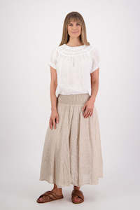 Skirts: Parson Natural Linen Skirt