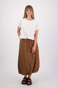 Sammy Tan Cotton Poplin Skirt