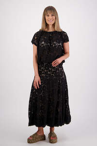 Sparkle Black Lace Skirt