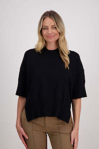 Knitwear: Vinnie Black Knit Top