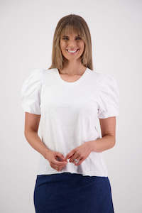 T Shirts: Suzie White Cotton T-Shirt