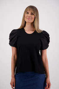 Suzie Black Cotton T-Shirt