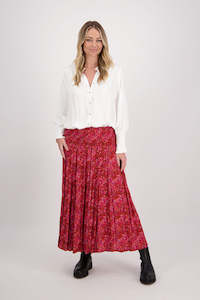 Hawthorn Red Floral Skirt