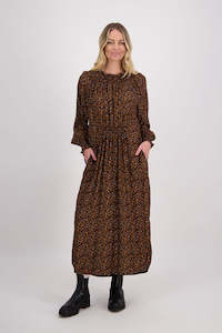 Sale Dresses: Henna Brown Animal Dress