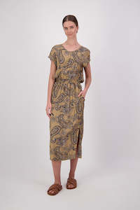 Jayne Camel Paisley Dress