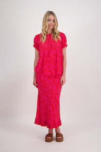 Sale Skirts: Priscilla Pink/Red Floral Skirt