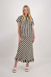 Priscilla Black/Vanilla Stripe Skirt