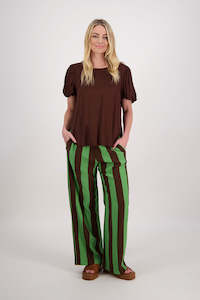 Paddy Chocolate/Green Stripe Pant
