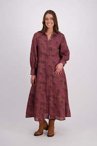 Back In Stock: Hollie Plum Floral Ramie Shirt Dress