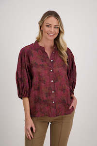 Back In Stock: Harlow Plum Floral Ramie Shirt