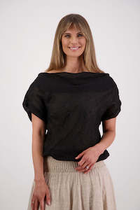 Shelby Black Linen Top