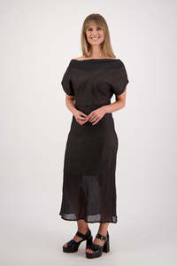 Sassy Black Ramie Dress