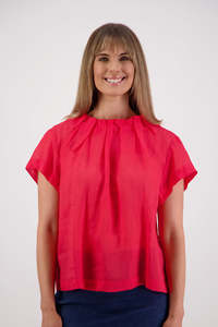 Pia Red Ramie Top
