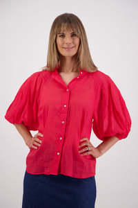 Sale 99: Sophia Red Ramie Shirt