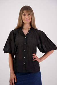 Sophia Black Ramie Shirt