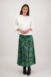 Skirts: Hazelle Green Floral Skirt