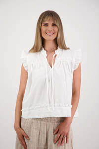Skye White Cotton Poplin Top