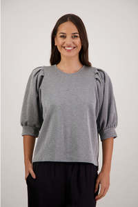 Tops Shirts: Russo Metallic Silver Sweatshirt