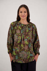 Tops Shirts: Annabella Brown Floral Top
