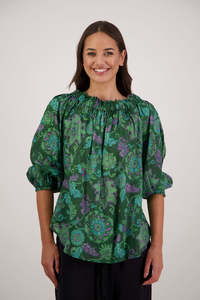 Annabella Green Floral Top