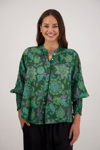 Raewyn Green Floral Shirt