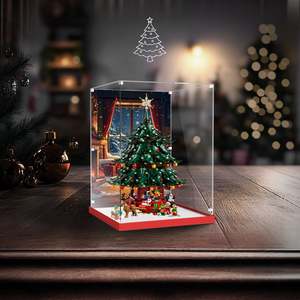 New Arrival: Lego 41843 Family Christmas Tree Illuminated Display Case - Light Base Edition