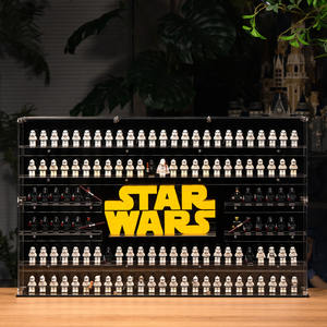 BrickFans Premium Wall-Mounted Display Case for LEGO® Logos & 124 Minifigures