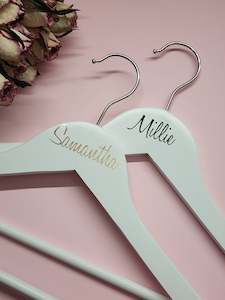 Products: Personalised Coat Hanger - White