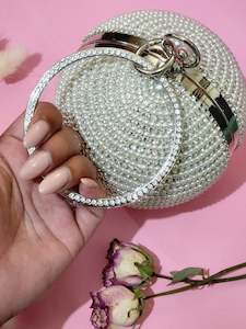 Bridal Bags: ~ Aliyah Sphere Clutch - Silver