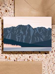 Bridget_Hall: The Remarkables Blue Modern, Queenstown, New Zealand Geometric Design Card