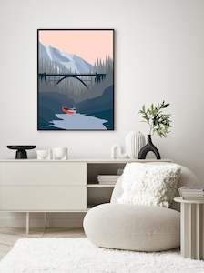 Shotover River Jet Queenstown, New Zealand Modern Art Print