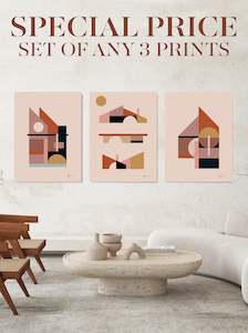 SET OF 3 ART PRINTS, Choose any 3 prints. Modern Mountain Art. Free Shipping Worldwide