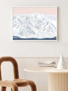 Usa Art Prints: SNOWBIRD, UTAH. Modern Mountain Trail Map Wall Art