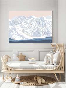 Usa Art Prints: ALTA, UTAH. Modern Mountain Trail Map Wall Art Print