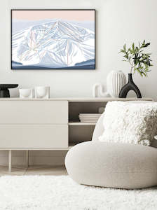 Usa Art Prints: NORTHSTAR Lake Tahoe. Mountain Ski Trail Map Wall Art Print