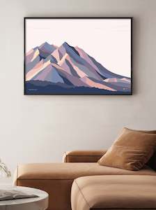 Mt Denali (McKinley) Modern Art Print Poster or Canvas Wall Art