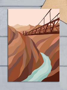 New Zealand Greeting Cards: SKIPPERS CANYON, Queenstown, New Zealand Greeting Card