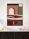 Mid Century Modern Abstract Interior Architecture Geometric Art Print