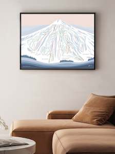 NISEKO, HOKKAIDO, JAPAN. Modern Mountain Trail Map Wall Art Print