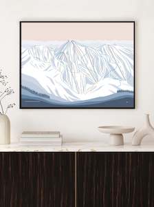 MOUNT WASHINGTON, BC, CANADA Modern Mountain Trail Map Wall Art