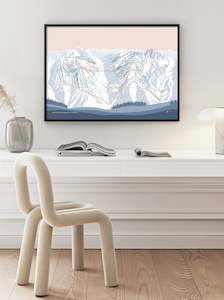Ski Trail Map Art: WHISTLER BLACKCOMB, BC, Canada Mountain Ski Trail Map Wall Art Print