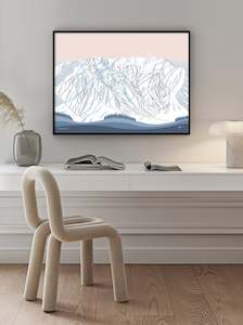 Usa Art Prints: SNOWBASIN, Utah. Mountain Ski Resort Trail Map Wall Art Print