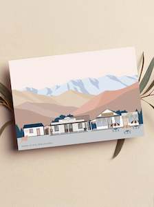 New Zealand Greeting Cards: Tarras Village, New Zealand. Modern Greeting Card