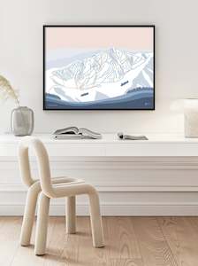 Latest Artworks: WHITEFISH, MONTANA Modern Mountain Trail Map Wall Art Print