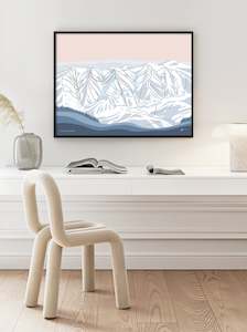 VAIL BACK BOWLS, COLORADO. Modern Mountain Trail Map Wall Art Print