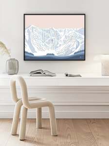 Usa Art Prints: BRIGHTON, Utah. Modern Mountain Trail Map Wall Art