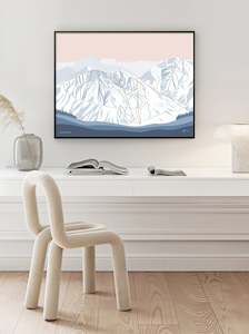 Usa Art Prints: LAKE LOUISE, Alberta, Canada. Mountain Ski Resort Trail Map Art Print